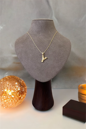 14 Ayar Altın Y Harf Kolye Ucu