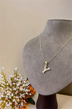 14 Ayar Altın Y Harf Kolye Ucu