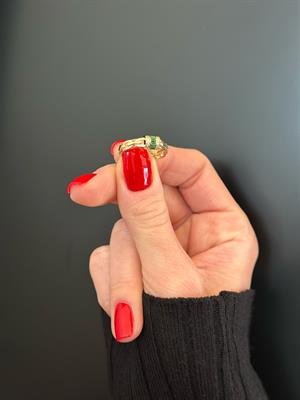 14 Ayar Altın Yeşil Mineli Gurmet Yüzük