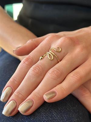 14 Ayar Altın Yılan Figürlü Tasarım Yüzük