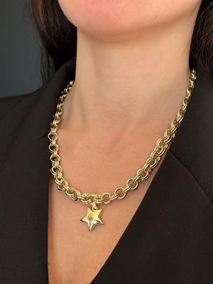 14 Ayar Altın Yıldız Figürlü Tasarım Kolye