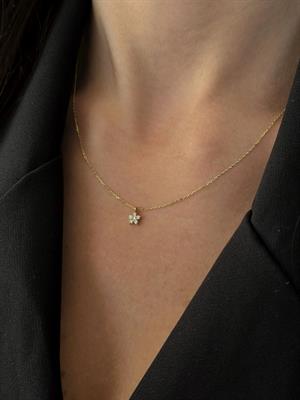 14 Ayar Altın Yonca Figürlü Tasarım Kolye