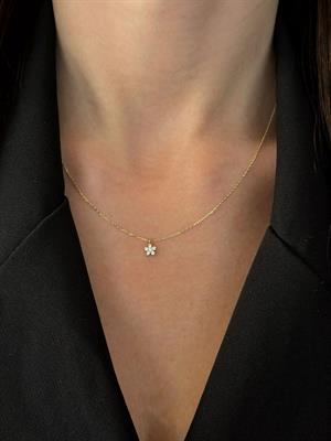 14 Ayar Altın Yonca Figürlü Tasarım Kolye