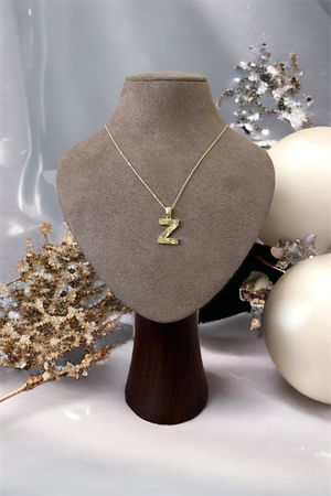 14 Ayar Altın Z Harf Kolye Ucu