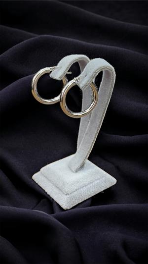 14 Ayar Beyaz Altın Halka Küpe