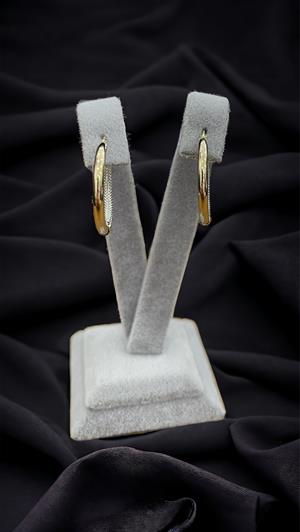 14 Ayar Taşlı Halka Küpe