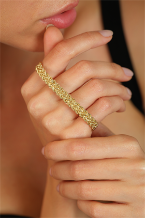 14 Ayar Altın Açık Renk Üçlü Halat Bileklik