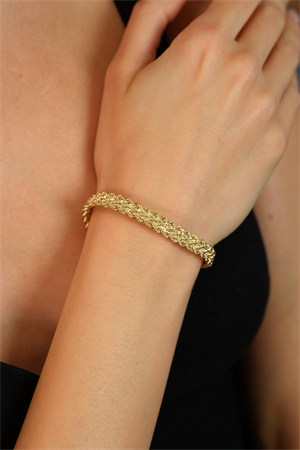 14 Ayar Altın Açık Renk Üçlü Halat Bileklik