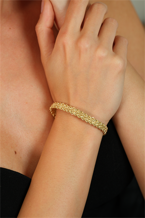 14 Ayar Altın Açık Renk Üçlü Halat Bileklik