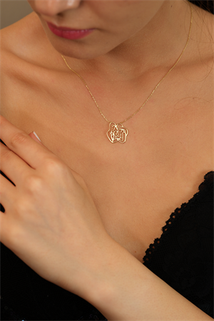 14 Ayar Altın Aile Figürlü Kolye