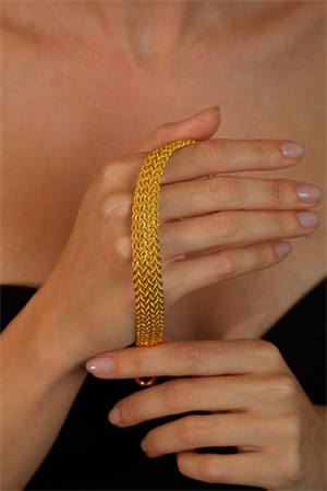 14 Ayar Altın Sıra Halat Bileklik