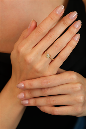 14 Ayar Altın Altıgen Eklem Yüzük