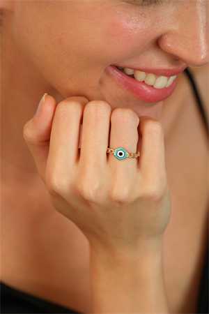 14 Ayar Altın Aqua Eklem Yüzük