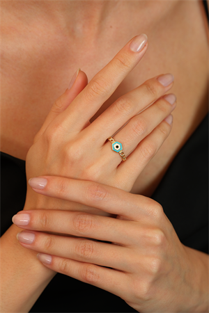 14 Ayar Altın Aqua Eklem Yüzük