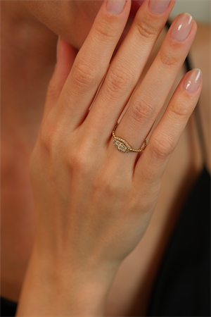 14 Ayar Altın Baget Eklem Yüzük