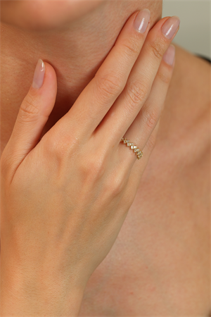 14 Ayar Altın Bagetli Çıtır Yüzük