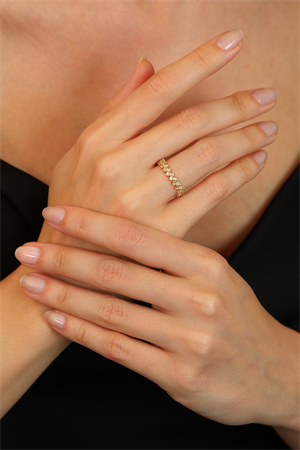 14 Ayar Altın Bagetli Çıtır Yüzük