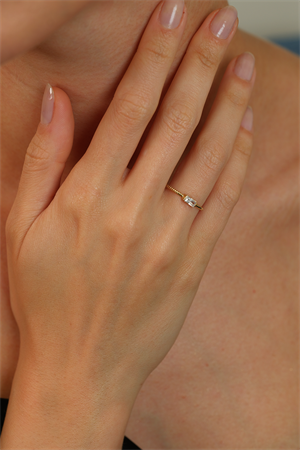 14 Ayar Altın Bagetli Eklem Yüzük