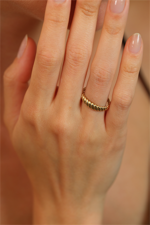 14 Ayar Altın Bract Eklem Yüzük