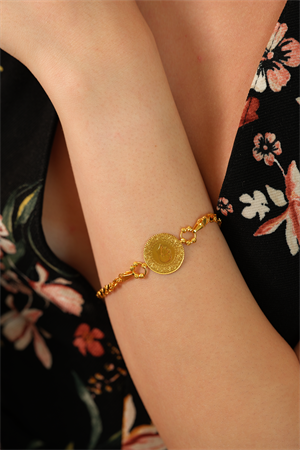 14 Ayar Altın Çeyrekli Pullu Bileklik