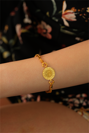14 Ayar Altın Çeyrekli Pullu Bileklik