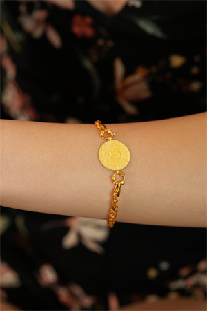 14 Ayar Altın Çeyrekli Pullu Bileklik