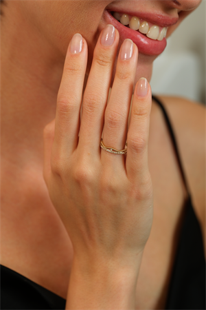 14 Ayar Altın Çiftli Minimal Eklem Yüzük