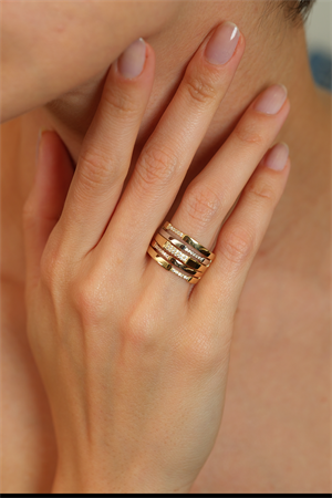 14 Ayar Altın Different Üç Renk Yüzük