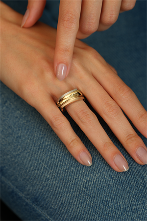 14 Ayar Altın Elegance Üç Renk Yüzük