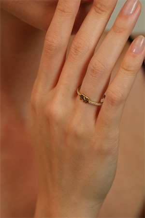 14 Ayar Altın Filli Eklem Yüzük