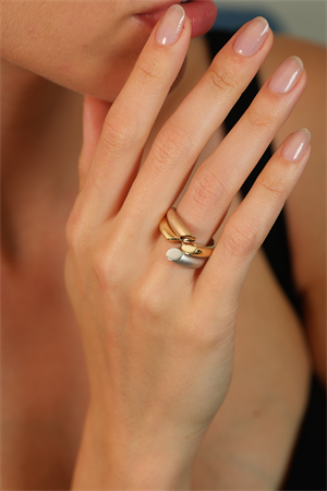 14 Ayar Altın Glamour Kaburga Yüzük