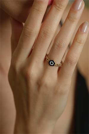 14 Ayar Altın Gözlü Eklem Yüzük