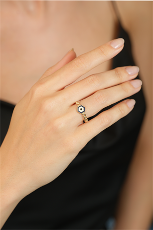 14 Ayar Altın Gözlü Eklem Yüzük