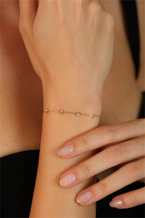 14 Ayar Altın İnce Dorikalı Bileklik