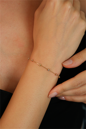 14 Ayar Altın İnce Dorikalı Bileklik