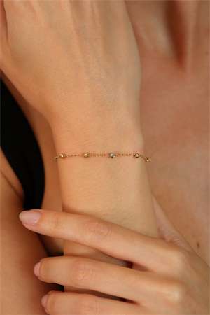 14 Ayar Altın İnce Dorikalı Bileklik