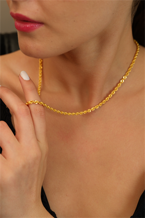 14 Ayar Altın İnce Halat Zincir