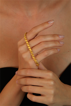 14 Ayar Altın İnce Pullu Bileklik