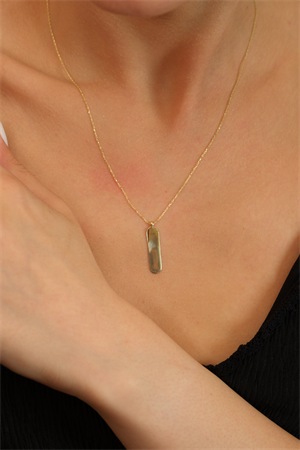 14 Ayar Altın İsimlik Plaka Kolye