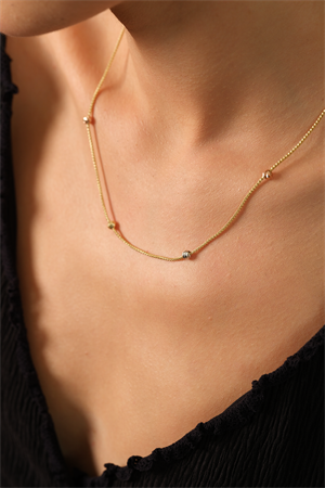 14 Ayar Altın İtalyan Popcorn Tekli Dorika Kolye