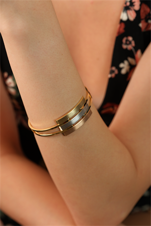 14 Ayar Altın Kalın Üçlü Kaburga Kelepçe