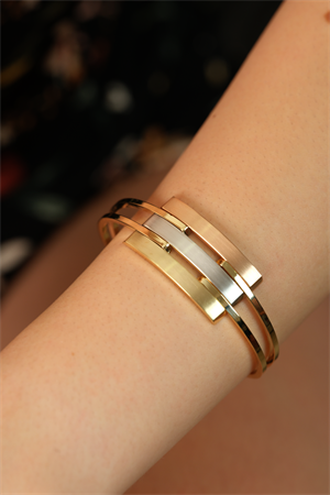 14 Ayar Altın Kalın Üçlü Kaburga Kelepçe