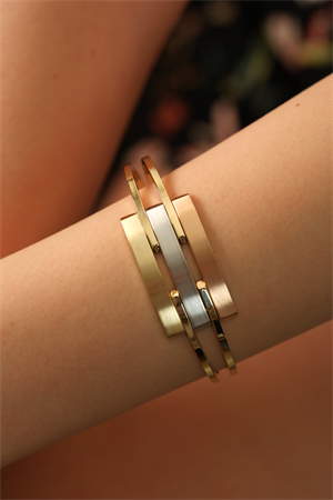 14 Ayar Altın Kalın Üçlü Kaburga Kelepçe