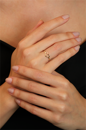 14 Ayar Altın Kalpli Eklem Yüzük