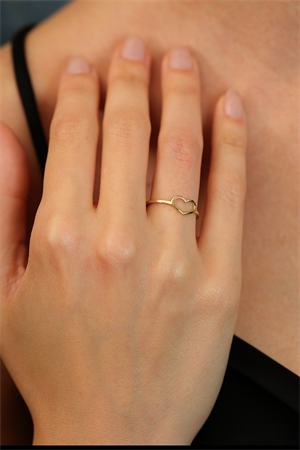 14 Ayar Altın Kalpli Eklem Yüzük