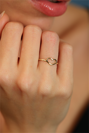 14 Ayar Altın Kalpli Eklem Yüzük