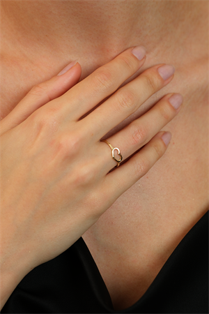 14 Ayar Altın Kalpli Eklem Yüzük