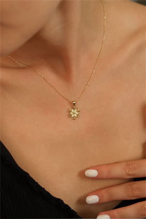 14 Ayar Altın Kar Tanesi Kolye