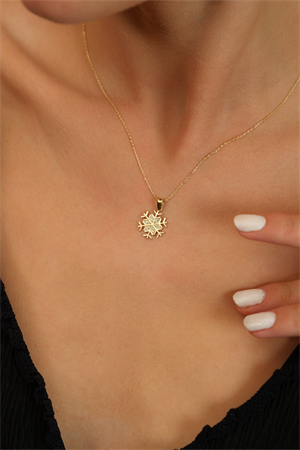 14 Ayar Altın Kar Tanesi Kolye