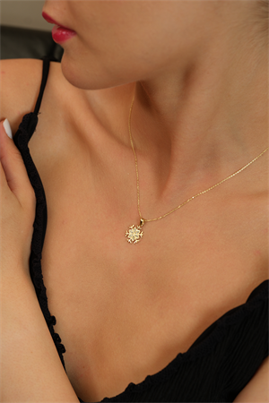 14 Ayar Altın Kar Tanesi Kolye